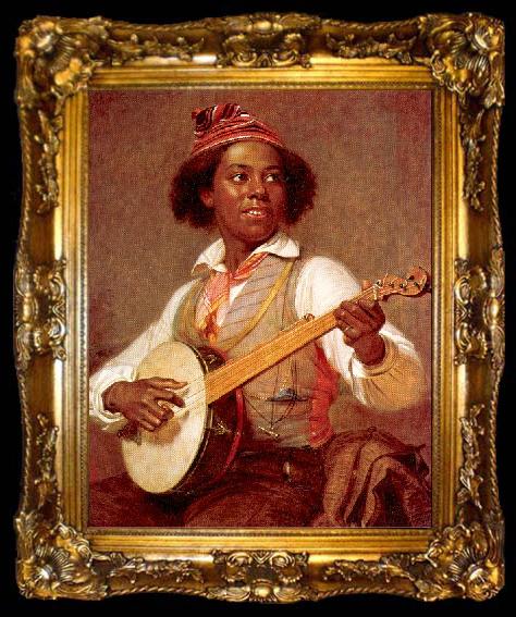 framed  William Sidney Mount Banjo Player, ta009-2